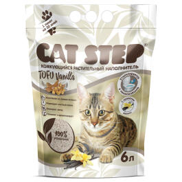 Наполнитель комкующийся соевый Cat Step Tofu Vanilla, 6л