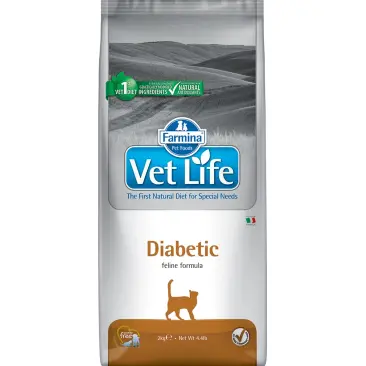 2кг Корм Farmina Vet Life Cat Diabetic диета для взрослых кошек с заболеванием сахарного диабета