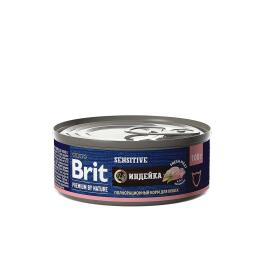 100гр Консервы Brit Premium by Nature для кошек с чувствительным пищеварением, индейка