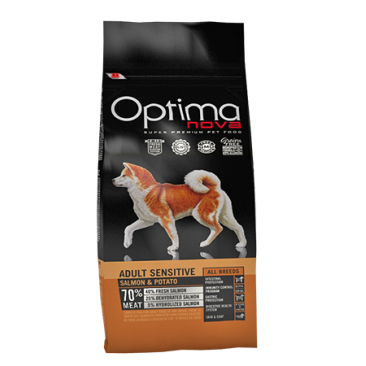 Корм в развес Optima Nova Grain Free Adult Sensitive Лосось с картофелем для взрослых собак с чувств. желудком, 1кг