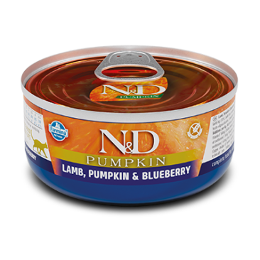 70гр Консервы Farmina N&D Cat Lamb, Pumpkin & Blueberry беззерновые для кошек с Ягненком, черникой и тыквой