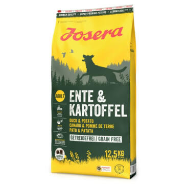 12,5кг Корм Josera Ente & Kartoffel беззерновой для взрослых собак всех пород с пищевой аллергией с Уткой и картофелем