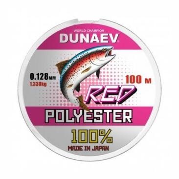 Леска Dunaev Polyester RED 0.128мм 100м