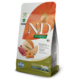 1,5кг Корм Farmina N&D Cat Pumpkin Duck & Cantalupe Adult беззерновой для взрослых кошек с тыквой, Уткой и дыней