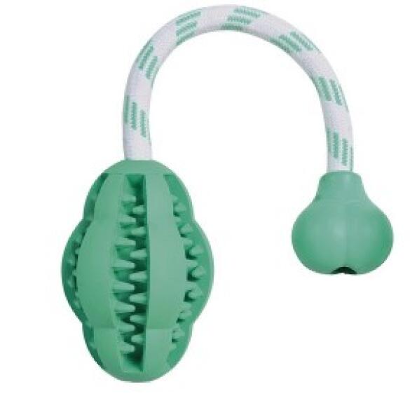 Игрушка TRIXIE для собаки DENTAfun мяч на верёвке, со вкусом мяты 8-28см