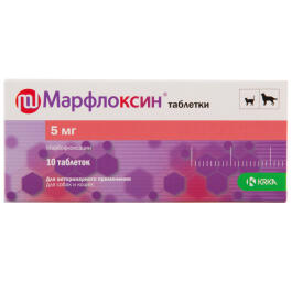 Марфлоксин KRKA антибактериальные таблетки для кошек и собак, 1таб*5мг