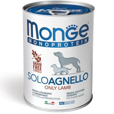 400гр Консервы Monge Dog Monoprotein SOLO Lamb монопротеиновый паштет для собак из Ягненка