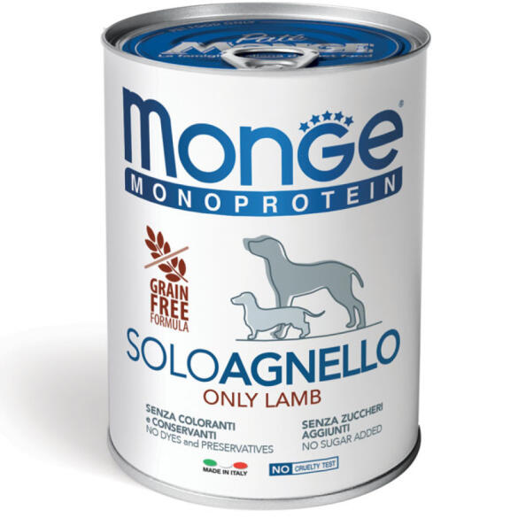 400гр Консервы Monge Dog Monoprotein SOLO Lamb монопротеиновый паштет для собак из Ягненка