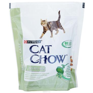 400гр Корм CAT CHOW для взрослых стерилизованных котов и кошек