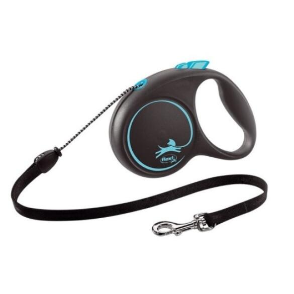 Рулетка FLEXI Black Design S 12кг 5м трос, синяя