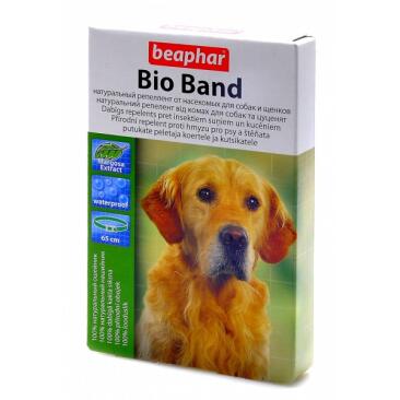 Ошейник Bio Band PLUS dog Beaphar от блох, клещей, комаров для собак и щенков от 2 месяцев, 65см