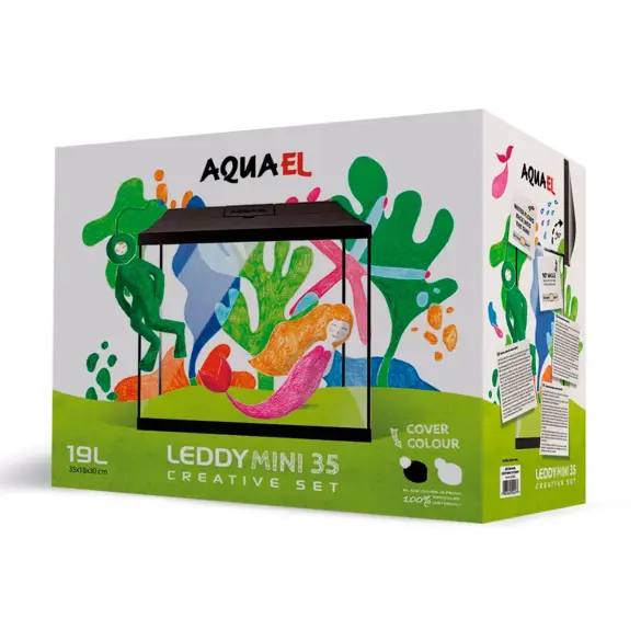 Аквариум AQUAEL LEDDY MINI 35, 19л, 35*18*30см черный (фильтр в комплекте)