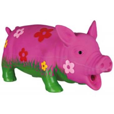 Игрушка из латекса TRIXIE для собаки Свинка с цветами со звуком 20см