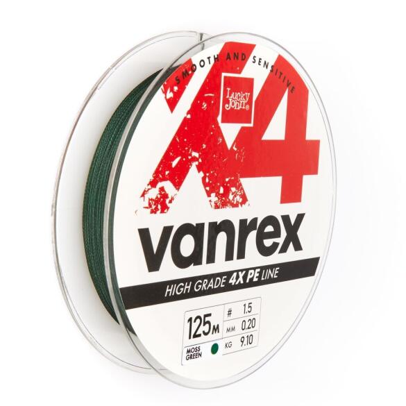 Плетенка Lucky John VANREX x4 Braid Moss Green 125м 0.20мм
