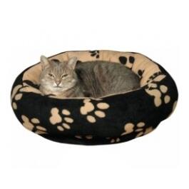 Лежак TRIXIE Sammy 50см, черный/бежевый в лапки, для животных