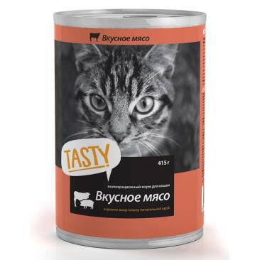 415гр Корм TASTY для кошек мясное ассорти в соусе