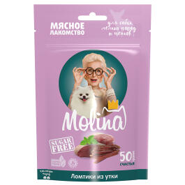 50гр Лакомство Molina для собак мелких пород и щенков "Ломтики из утки"