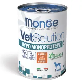 400гр Консервы Monge Vetsolution Dog HYPO Monoprotein Duck Вет. диета для собак для снижения реакции пищевой непереносимости с Уткой