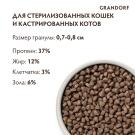 0,4кг Корм GRANDORF CAT Rabbit&Turkey STERILISED низкозерновой для стерилизованных кошек, Кролик с индейкой