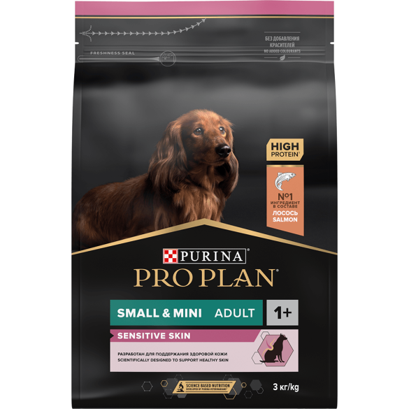 Корм в развес PRO PLAN Adult Small для мелких пород с чувствительной кожей, Лосось, 1кг