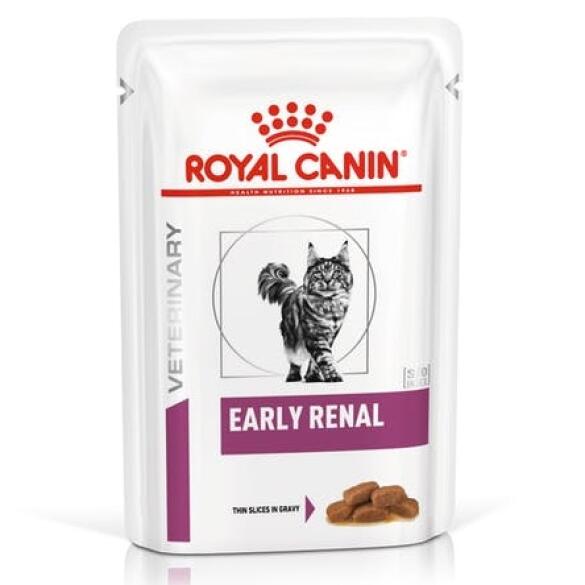 85гр Влажный корм ROYAL CANIN Early Renal Feline диета для взрослых кошек при ранней стадии почечной недостаточности, в соусе (пауч)