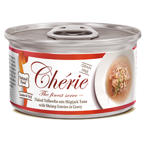 80гр Консервы Pettric Cherie Signature Gravy для кошек из филе Тунца с креветкой в подливе