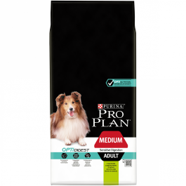 14кг Корм PRO PLAN для взрослых собак средних пород с чувствительным пищеварением с Ягненком
