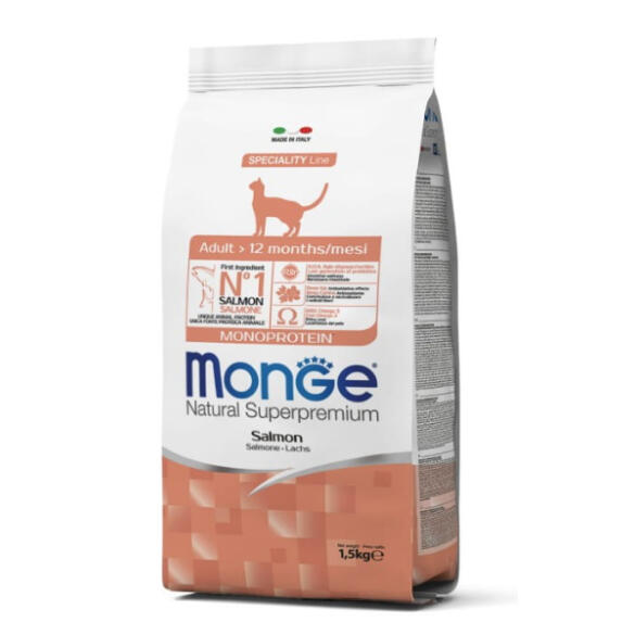 Корм в развес Monge Cat Monoprotein Salmon Монопротеиновый для взрослых кошек с Лососем, 1кг