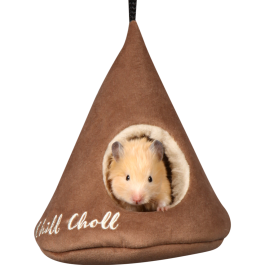 Домик Вигвам Chill Choll коричневый внутри из овчины для хомяка, 13х16см