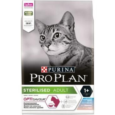 400гр Корм PRO PLAN Sterilised OptiSavour для стерилизованных котов с Треской и форелью