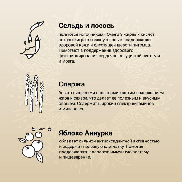 2кг Корм Craftia Natura Adult Medium&Large для взрослых собак средних и крупных пород из Лосося и сельди