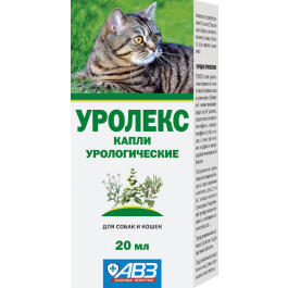Капли урологические Уролекс АВЗ при мочекаменных заболеваниях для собак и кошек, 20мл
