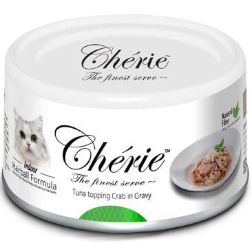 80гр Консервы Pettric Cherie Hairball Control из филе тунца с мясом краба в подливе
