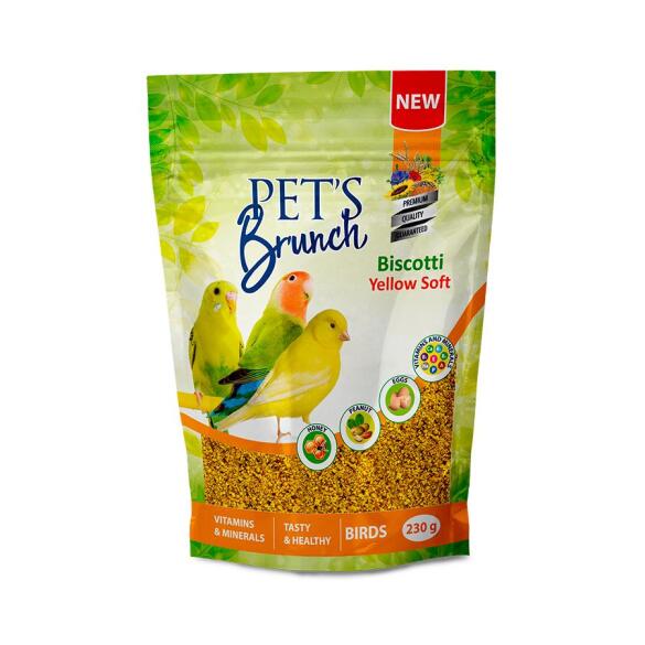 230гр Корм PET'S Brunch сухой для птиц всех видов "Функциональный десерт "Biscotti Yellow Soft"
