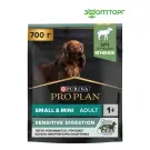0,7кг Корм PRO PLAN для взрослых собак мелких и карликовых пород с чувствительным пищеварением с Ягненком и Рисом