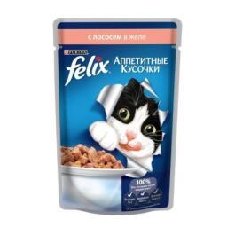 75гр Корм для кошек FELIX с Лососем в желе