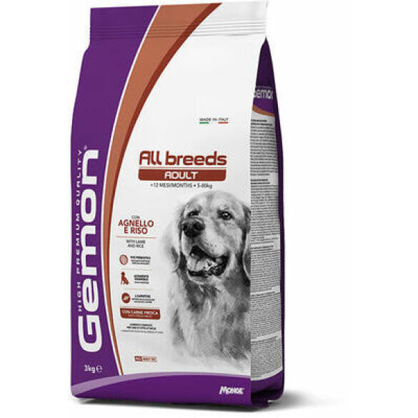 3кг Корм Gemon Dog Adult LAMB / RICE для взрослых собак всех пород c Ягненком и рисом