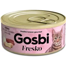 70гр Консервы Gosbi Fresko Kitten для котят, Тунец, курица и молоко