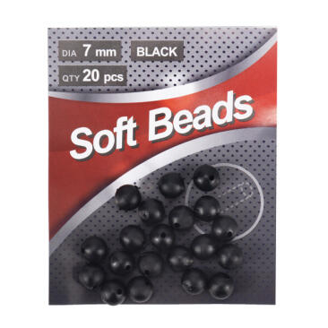 Бусина фидерная "Namazu" Soft Beads, PVC, d-7 мм, круглая,черная (20 шт)