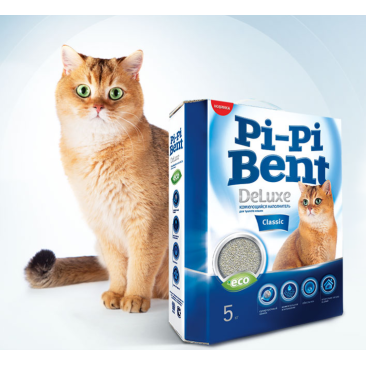 Наполнитель комкующийся Pi-Pi-Bent "Deluxe Classic" 5кг