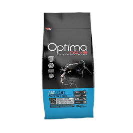 2кг Корм Optima Nova Cat Adult Light для взрослых кошек с избыточным весом, Курица с рисом