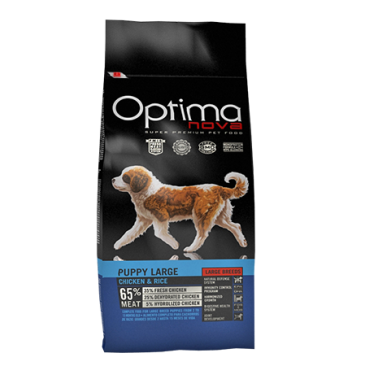 2кг Корм Optima Nova Puppy Large Курица с рисом для щенков крупных пород