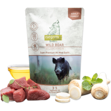 410гр Консервы Isegrim Roots для собак монопротеиновый с мясом дикого кабана и пастернаком