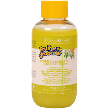 Шампунь ISB Fruit of the Groomer Ginger&Elderbery для любого типа шерсти против раздражений и перхоти, 100мл