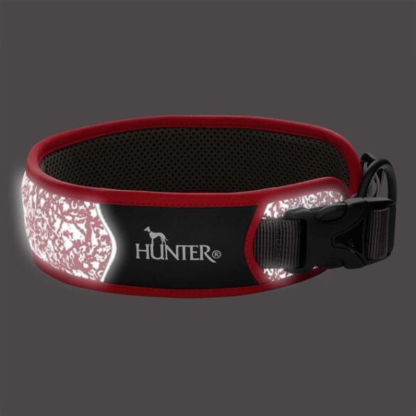 Ошейник HUNTER Collar Divo Reflect 45-55/L, Красный/серый