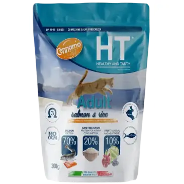 0,3кг Корм Cennamo HTC Adult SALMON/RICE для взрослых кошек с Лососем и Рисом