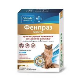 Фенпраз Pchelodar таблетки от глистов для кошек и котят, 1таб на 4кг, 1таб