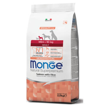 Корм в развес Monge Dog Monoprotein  Mini Adult Salmon/Rice для взрослых собак мелких пород с Лососем и рисом, 1кг