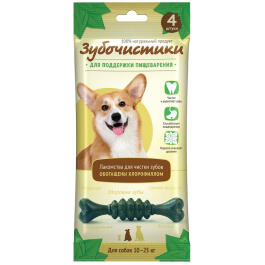 70гр Зубочистики "Деревенские лакомства" для средних пород собак,"Мятные" 4шт