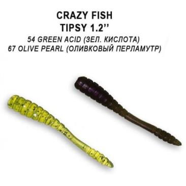 Резина Crazy Fish Tipsy 1,2'' №54/67, Кальмар, 16шт